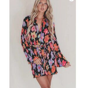 PepperMayo Soho Chic Shirt Dress - Noir Bloom